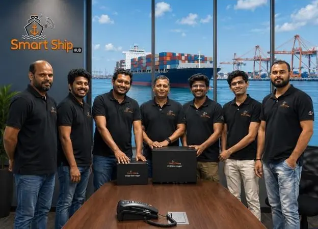The Smart Ship Hub team at the launch of the new onboard data system
