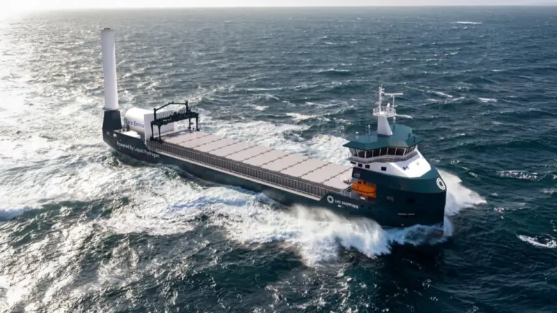 A render of the new L2 Shipping hydrogen-powered bulk carriers