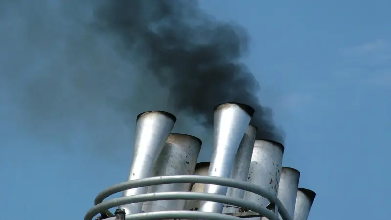 emissions from a ship funnel