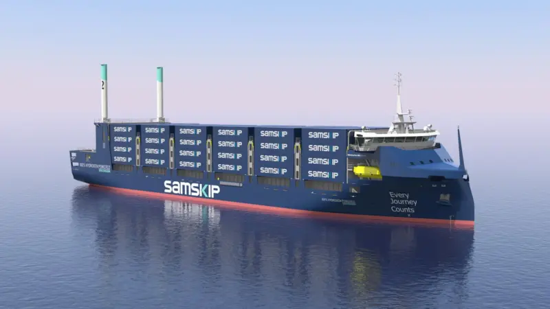 Rendering of a Samskip seashuttle