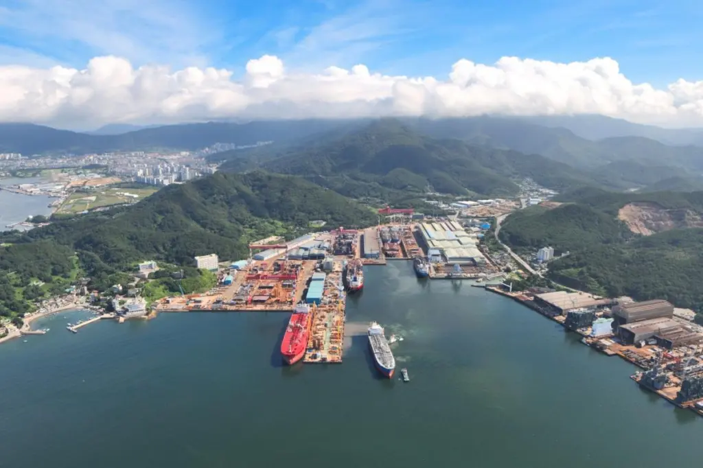 A wide angle shot of the K Ship yard