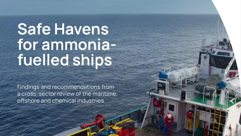 Safe Havens for ammonia-fuelled ships front conver