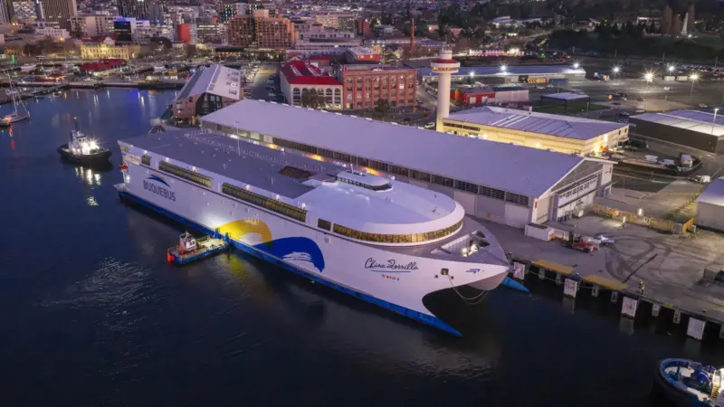 Buquebus dockside in Tasmania