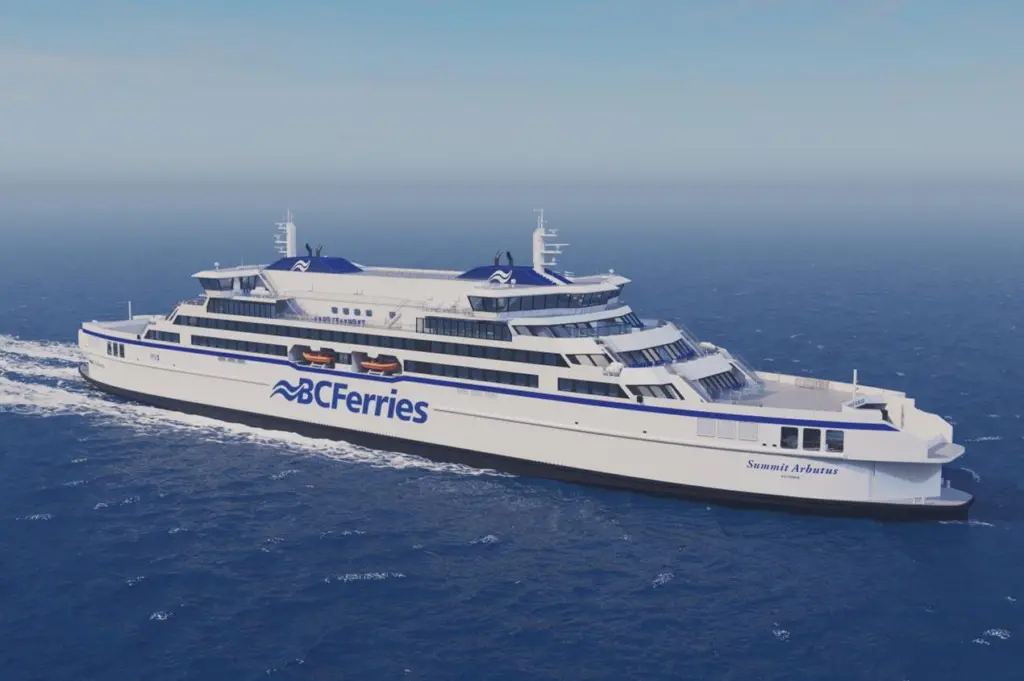 A rendering of a new Summit Class BC Ferry - 'Summit Arbutus'
