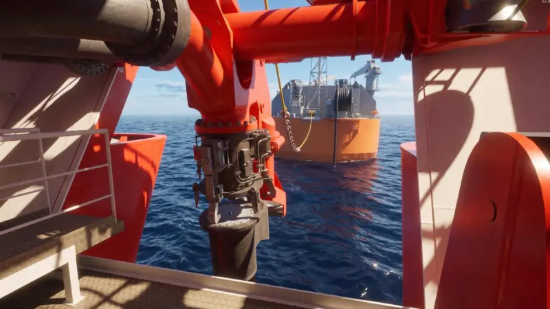LCO2 bow transfer system between two ships