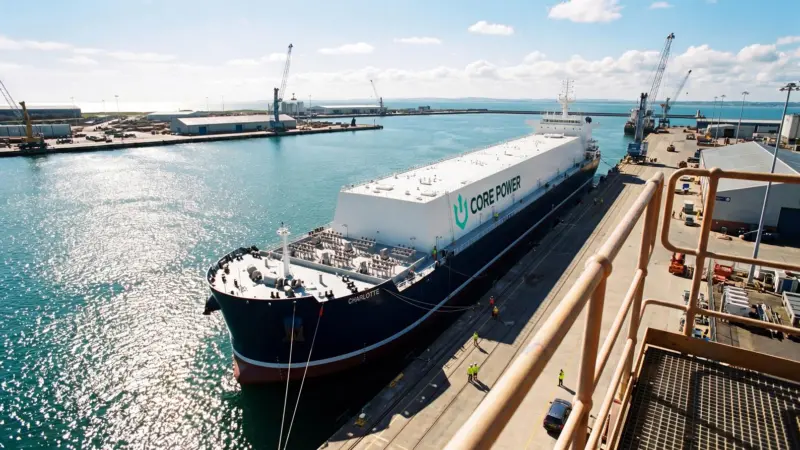 Render of a CORE POWER 300 MWe FNPP preparing for operations