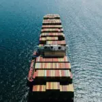 Container ship at sea