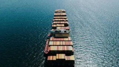 Container ship at sea