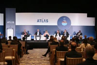 People on stage at the ATLAS launch