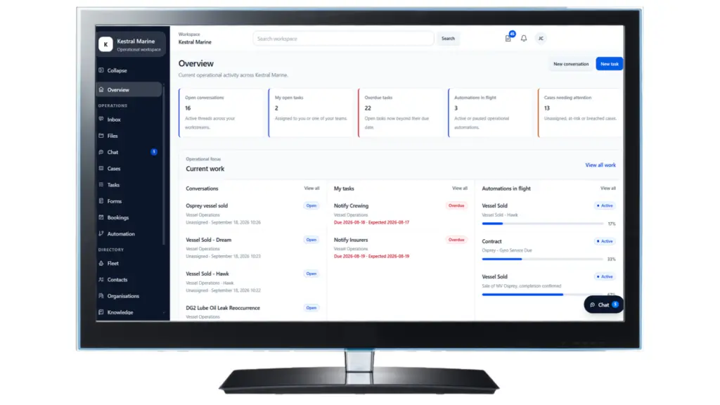 Screen showing GTMaritime's GT Connect tool
