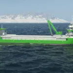A green H2-powered bulker at sea
