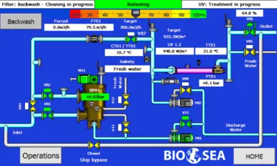 Screenshot of BIO-UV's new BWMS control system
