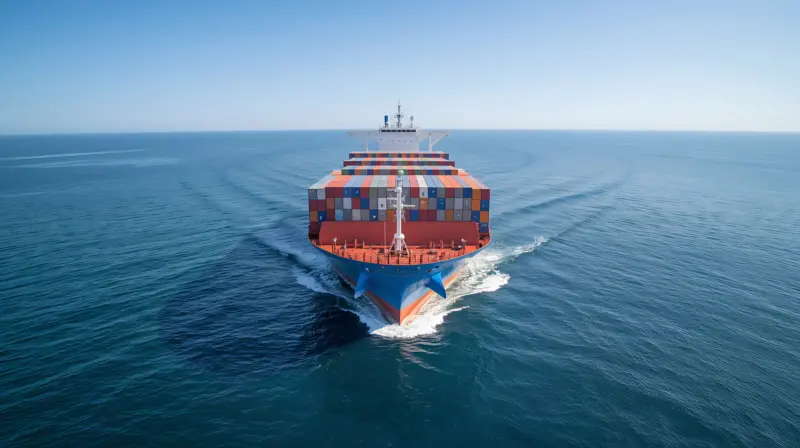 cargo ship at sea