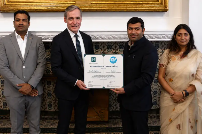 (l-r) Ankit Kumar, plant director, SDEL; David Lloyd, vice president, Naval and Government Business, Lloyd’s Register; Mridul Babbar, director, SDEL and Sanyukta Singh, chief human resources officer, SDEL